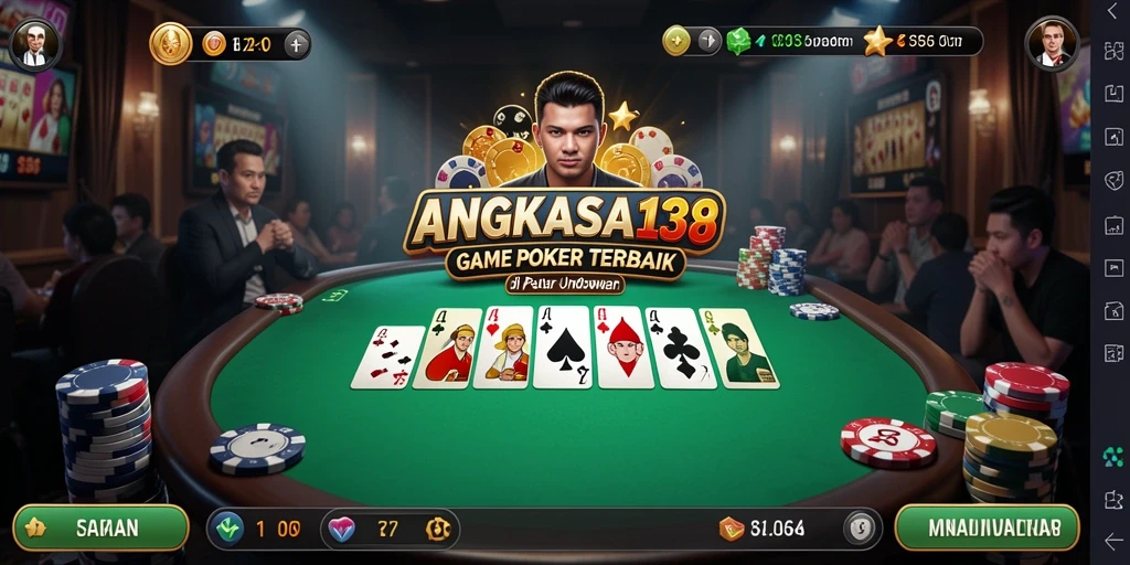 Tampilan gameplay ANGKASA138 yang seru dan interaktif dalam permainan Poker.