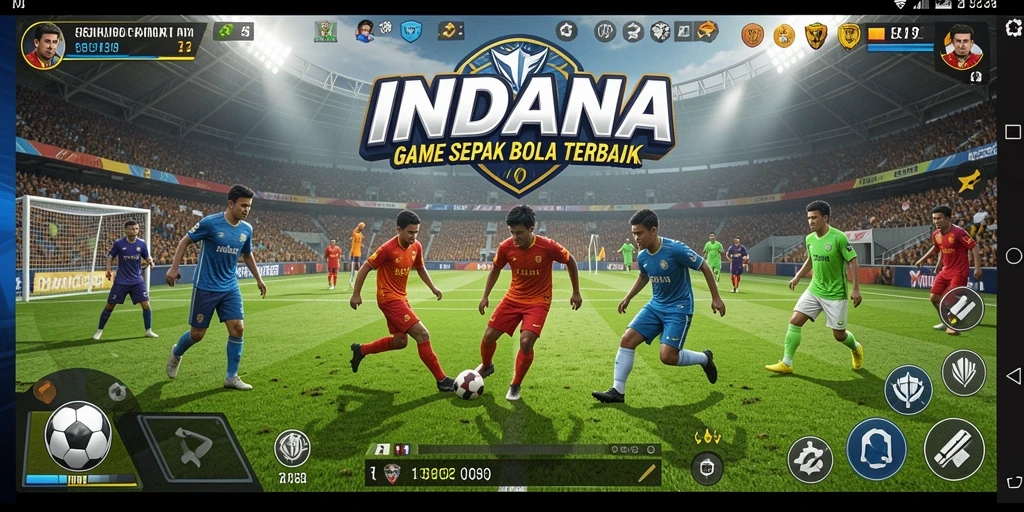 Tampilan gameplay <strong>INDAAA</strong> yang menarik saat pertandingan sepak bola.