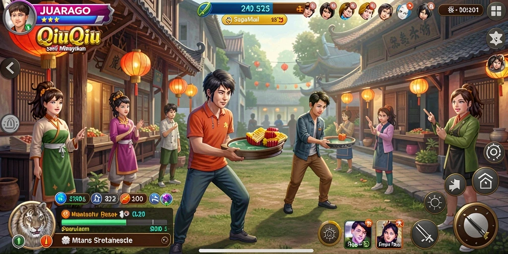 Screenshot JUARAGO menampilkan gameplay QiuQiu yang mengasyikkan.