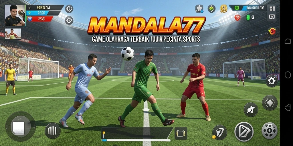 Screenshot MANDALA77 menampilkan pemain dalam aksi olahraga yang menegangkan.