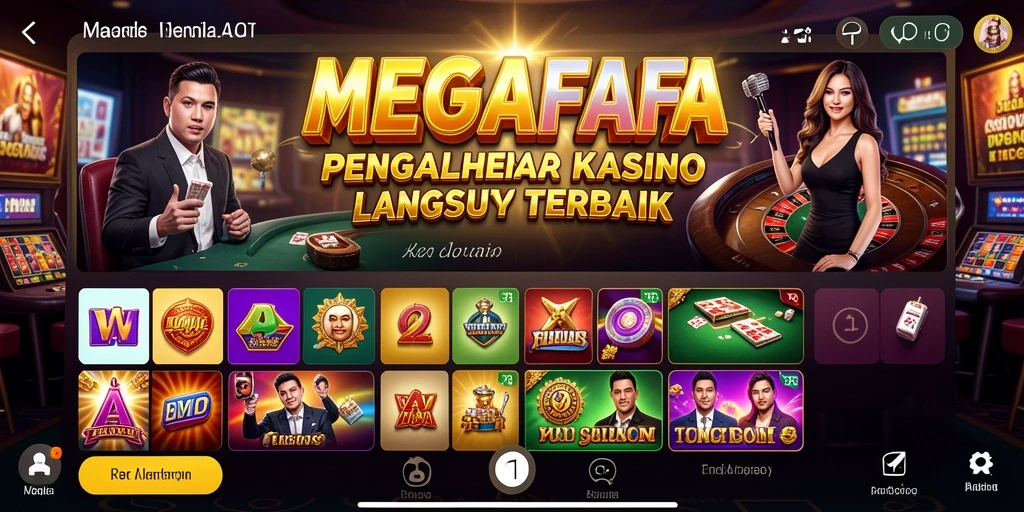 Gameplay Live Casino MEGAFAFA dengan dealer langsung yang profesional.