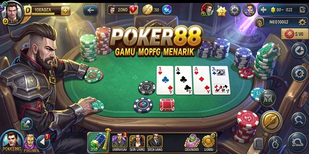 Screenshot gameplay POKER88 menampilkan aksi pertarungan yang mendebarkan.