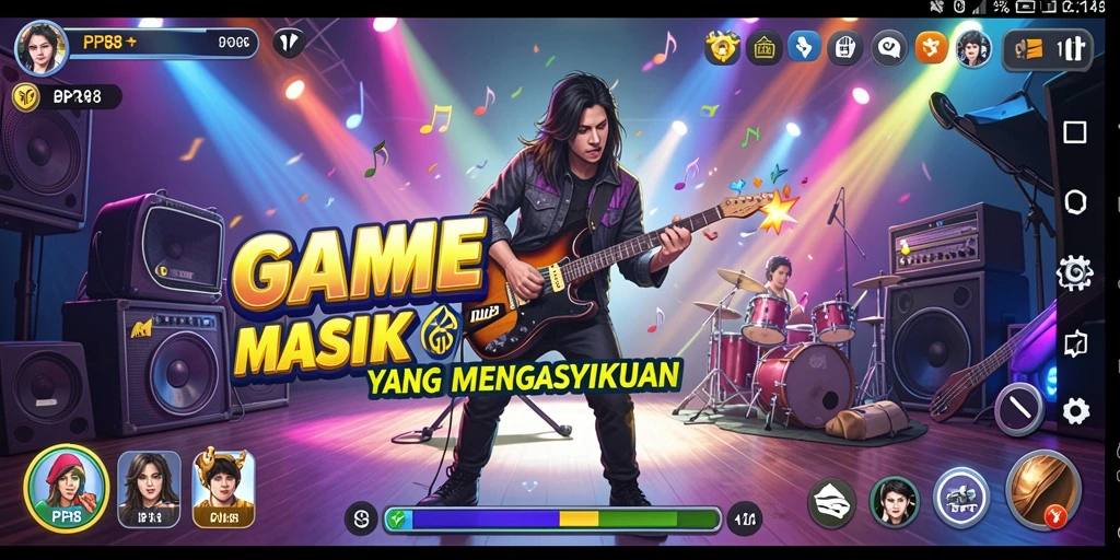 Tampilan screenshot PP88 menunjukkan gameplay musik yang seru dan interaktif.