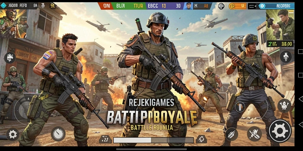 Screenshot gameplay seru di REJEKIGAMES saat terjadi pertempuran intens.
