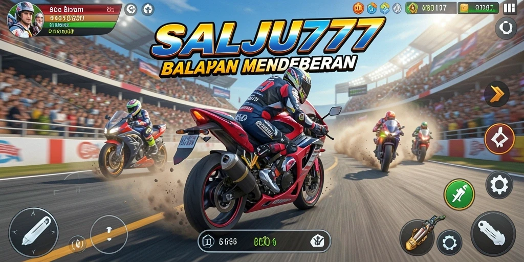 Gambaran aksi balapan motor yang seru dan mendebarkan.