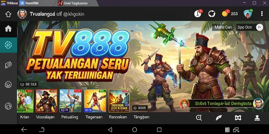 Tangkapan layar TV888 menunjukkan aksi mendebarkan dalam petualangan menantang.